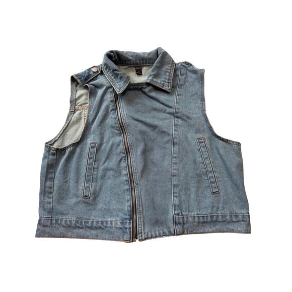 DAZY Vintage Denim Vest size women's Large; broken zipper; Jean Vest - Picture 1 of 10